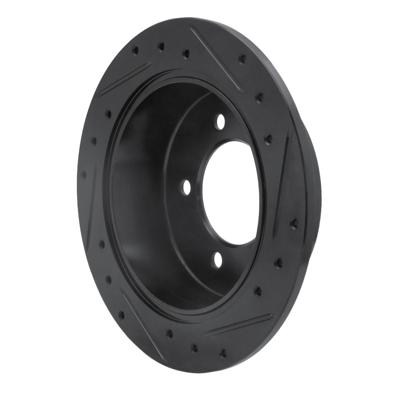 Chrysler 200 Brake Rotor (1) - Rear Left - R1 Concepts - Drilled & Slotted - Black - `07-`17